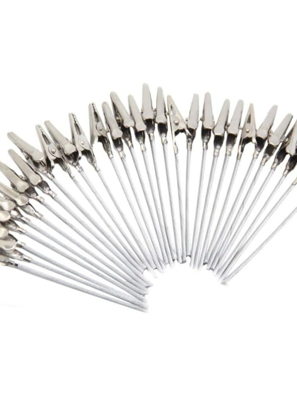 50 Pack Metal Wire Alligator Clamp, 4'' Long-Tailed Alligator Iron Clip